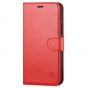 SHIELDON iPhone 13 Mini Genuine Leather Case, iPhone 13 Mini Wallet Cover with Magnetic Clasp Closure - Red