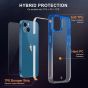 SHIELDON iPhone 13 Clear Case Anti-Yellowing, Transparent Thin Slim Anti-Scratch Shockproof PC+TPU Case with Tempered Glass Screen Protector for iPhone 13 - Blue&Clear