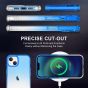 SHIELDON iPhone 13 Clear Case Anti-Yellowing, Transparent Thin Slim Anti-Scratch Shockproof PC+TPU Case with Tempered Glass Screen Protector for iPhone 13 - Blue&Clear