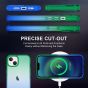 SHIELDON iPhone 13 Clear Case Anti-Yellowing, Transparent Thin Slim Anti-Scratch Shockproof PC+TPU Case with Tempered Glass Screen Protector for iPhone 13 - Blue&Green