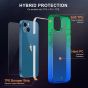 SHIELDON iPhone 13 Clear Case Anti-Yellowing, Transparent Thin Slim Anti-Scratch Shockproof PC+TPU Case with Tempered Glass Screen Protector for iPhone 13 - Blue&Green