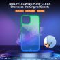 SHIELDON iPhone 13 Clear Case Anti-Yellowing, Transparent Thin Slim Anti-Scratch Shockproof PC+TPU Case with Tempered Glass Screen Protector for iPhone 13 - Blue&Green