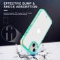 SHIELDON iPhone 13 Clear Case Anti-Yellowing, Transparent Thin Slim Anti-Scratch Shockproof PC+TPU Case with Tempered Glass Screen Protector for iPhone 13 - Green Frame