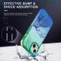 SHIELDON iPhone 13 Clear Case Anti-Yellowing, Transparent Thin Slim Anti-Scratch Shockproof PC+TPU Case with Tempered Glass Screen Protector for iPhone 13 - Marble Blue