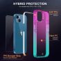 SHIELDON iPhone 13 Clear Case Anti-Yellowing, Transparent Thin Slim Anti-Scratch Shockproof PC+TPU Case with Tempered Glass Screen Protector for iPhone 13 - Purple Blue Gradient