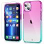 SHIELDON iPhone 13 Clear Case Anti-Yellowing, Transparent Thin Slim Anti-Scratch Shockproof PC+TPU Case with Tempered Glass Screen Protector for iPhone 13 - Purple Blue Gradient