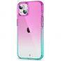 SHIELDON iPhone 13 Clear Case Anti-Yellowing, Transparent Thin Slim Anti-Scratch Shockproof PC+TPU Case with Tempered Glass Screen Protector for iPhone 13 - Purple Blue Gradient