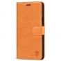 SHIELDON iPhone 13 Pro Max Wallet Case, iPhone 13 Pro Max Genuine Leather Cover with Magnetic Clasp Closure - Brown