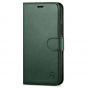 SHIELDON iPhone 13 Pro Max Wallet Case, iPhone 13 Pro Max Genuine Leather Cover with Magnetic Clasp Closure - Midnight Green