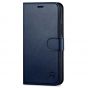SHIELDON iPhone 13 Pro Max Wallet Case, iPhone 13 Pro Max Genuine Leather Cover with Magnetic Clasp Closure - Navy Blue