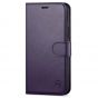SHIELDON iPhone 13 Pro Max Wallet Case, iPhone 13 Pro Max Genuine Leather Cover with Magnetic Clasp Closure - Purple