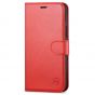 SHIELDON iPhone 13 Pro Wallet Case, iPhone 13 Pro Genuine Leather Cover with Magnetic Clasp - Red