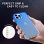 SHIELDON iPhone 13 Pro Max Clear Case Anti-Yellowing, Transparent Thin Slim Anti-Scratch Shockproof PC+TPU Case with Tempered Glass Screen Protector for iPhone 13 Pro Max 5G - Blue&Clear