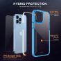SHIELDON iPhone 13 Pro Max Clear Case Anti-Yellowing, Transparent Thin Slim Anti-Scratch Shockproof PC+TPU Case with Tempered Glass Screen Protector for iPhone 13 Pro Max 5G - Blue