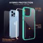 SHIELDON iPhone 13 Pro Max Clear Case Anti-Yellowing, Transparent Thin Slim Anti-Scratch Shockproof PC+TPU Case with Tempered Glass Screen Protector for iPhone 13 Pro Max 5G - Green