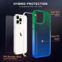 SHIELDON iPhone 13 Pro Max Clear Case Anti-Yellowing, Transparent Thin Slim Anti-Scratch Shockproof PC+TPU Case with Tempered Glass Screen Protector for iPhone 13 Pro Max 5G - Blue&Green