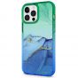 SHIELDON iPhone 13 Pro Max Clear Case Anti-Yellowing, Transparent Thin Slim Anti-Scratch Shockproof PC+TPU Case with Tempered Glass Screen Protector for iPhone 13 Pro Max 5G - Marble Blue