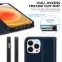 SHIELDON iPhone 13 Pro Max Wallet Case, iPhone 13 Pro Max Genuine Leather Cover - Navy Blue