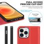 SHIELDON iPhone 13 Pro Max Wallet Case, iPhone 13 Pro Max Genuine Leather Cover - Red