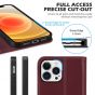 SHIELDON iPhone 13 Pro Max Wallet Case, iPhone 13 Pro Max Genuine Leather Cover - Wine Red