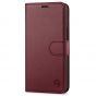 SHIELDON iPhone 12 Pro Max Wallet Case, Genuine Leather Folio Cover with Kickstand and Magnetic Closure for iPhone 12 Pro Max 6.7-inch 5G Wine Red