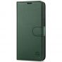 SHIELDON iPhone 13 Wallet Case, iPhone 13 Genuine Leather Cover Book Folio Flip Kickstand Case with Magnetic Clasp - Midnight Green