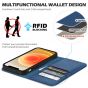 SHIELDON iPhone 13 Wallet Case, iPhone 13 Genuine Leather Cover with RFID Blocking, Book Folio Flip Kickstand Magnetic Closure - Royal Blue