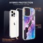 SHIELDON iPhone 13 Pro Max Clear Case Anti-Yellowing, Transparent Thin Slim Anti-Scratch Shockproof PC+TPU Case with Tempered Glass Screen Protector for iPhone 13 Pro Max 5G - Pattern Colorful Painted