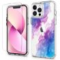 SHIELDON iPhone 13 Pro Max Clear Case Anti-Yellowing, Transparent Thin Slim Anti-Scratch Shockproof PC+TPU Case with Tempered Glass Screen Protector for iPhone 13 Pro Max 5G - Pattern Colorful Painted