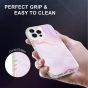 SHIELDON iPhone 13 Pro Max Clear Case Anti-Yellowing, Transparent Thin Slim Anti-Scratch Shockproof PC+TPU Case with Tempered Glass Screen Protector for iPhone 13 Pro Max 5G - Print Pink Marble