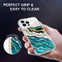 SHIELDON iPhone 13 Pro Max Clear Case Anti-Yellowing, Transparent Thin Slim Anti-Scratch Shockproof PC+TPU Case with Tempered Glass Screen Protector for iPhone 13 Pro Max 5G - Print Green Marble