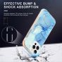 SHIELDON iPhone 13 Pro Max Clear Case Anti-Yellowing, Transparent Thin Slim Anti-Scratch Shockproof PC+TPU Case with Tempered Glass Screen Protector for iPhone 13 Pro Max 5G - Print Light Blue Marble