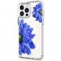 SHIELDON iPhone 13 Pro Max Clear Case Anti-Yellowing, Transparent Thin Slim Anti-Scratch Shockproof PC+TPU Case with Tempered Glass Screen Protector for iPhone 13 Pro Max 5G - Pattern Blue Floral