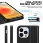 SHIELDON iPhone 13 Pro Wallet Case, iPhone 13 Pro Genuine Leather Cover with Magnetic Closure - Black