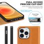 SHIELDON iPhone 13 Pro Wallet Case, iPhone 13 Pro Genuine Leather Cover with Magnetic Closure - Brown