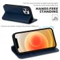 SHIELDON iPhone 13 Pro Wallet Case, iPhone 13 Pro Genuine Leather Cover with Magnetic Closure - Navy Blue