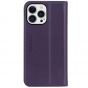 SHIELDON iPhone 13 Pro Wallet Case, iPhone 13 Pro Genuine Leather Cover with Magnetic Closure - Dark Purple