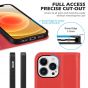 SHIELDON iPhone 13 Pro Wallet Case, iPhone 13 Pro Genuine Leather Cover with Magnetic Closure - Red