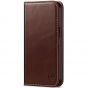 SHIELDON iPhone 13 Pro Max Wallet Case, iPhone 13 Pro Max Genuine Leather Cover - Coffee - Retro