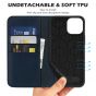 SHIELDON iPhone 13 Mini Wallet Case - Mini iPhone 13 5.4-inch Folio Book Flip Cover - Navy Blue