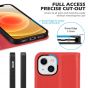 SHIELDON iPhone 13 Mini Wallet Case - Mini iPhone 13 5.4-inch Folio Book Flip Cover - Red