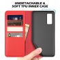 SHIELDON SAMSUNG GALAXY S20FE Folio Case Wallet Case, SAMSUNG GALAXY S20FE Genuine Leather Wallet Case - Red