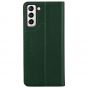 SHIELDON SAMSUNG S21 Wallet Case - SAMSUNG GALAXY S21 6.2-inch Folio Leather Case - Midnight Green