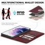 SHIELDON SAMSUNG S21 Plus Wallet Case - SAMSUNG Galaxy S21 Plus 6.7-inch Folio Leather Case - Wine Red