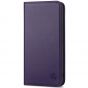 SHIELDON SAMSUNG S22 Wallet Case - SAMSUNG GALAXY S22 Genuine Leather Case Folio Cover - Dark Purple