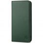 SHIELDON SAMSUNG S22 Wallet Case - SAMSUNG GALAXY S22 Genuine Leather Case Folio Cover - Midnight Green