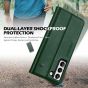 SHIELDON SAMSUNG S22 Plus Wallet Case - SAMSUNG GALAXY S22 Plus Genuine Leather Case Folio Cover - Midnight Green