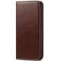 SHIELDON SAMSUNG Galaxy S24 Plus Wallet Case, SAMSUNG S24 Plus Genuine Leather Cover Flip Folio Book Case - Coffee - Retro