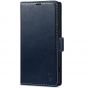 SHIELDON SAMSUNG Galaxy S24 Ultra Wallet Case, SAMSUNG S24 Ultra Leather Cover Flip Folio Book Case - Dark Blue - Retro