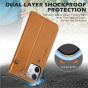 SHIELDON iPhone 12 Wallet Case - iPhone 12 Pro 6.1-inch Folio Leather Case - Retro Light Brown